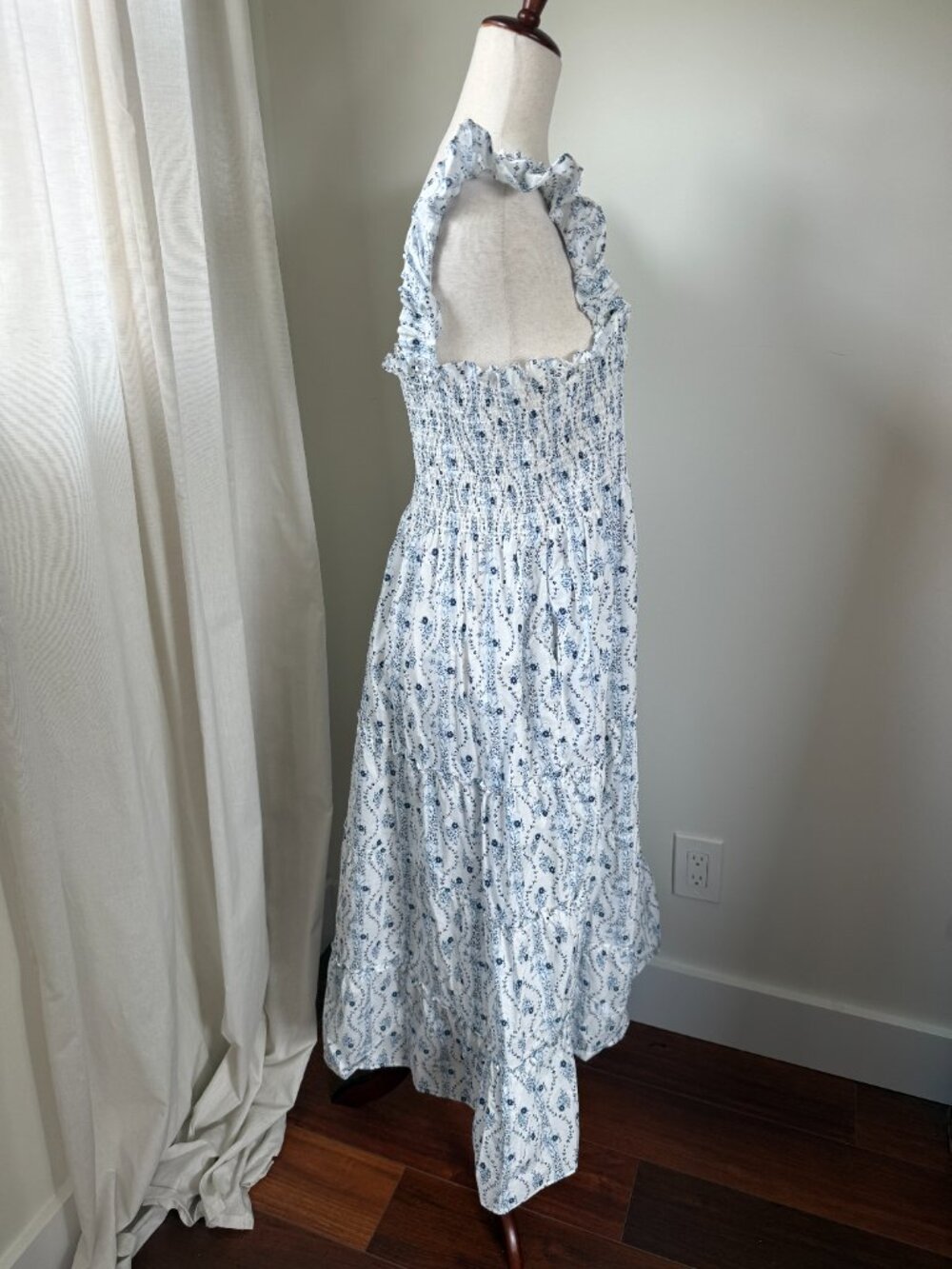 Hill House Home Nap Dress XXL Blue Floral Cotton Maxi Dress worn once - Picture 3 of 8